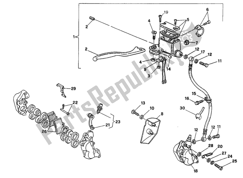 Todas as partes de Sistema De Freio Dianteiro do Ducati Supersport 600 SS 1995